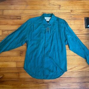 Michelle Stuart Teal Men's Shirt Jacket